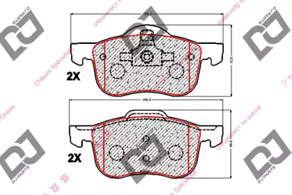 Комплект тормозных колодок DJ PARTS BP1905